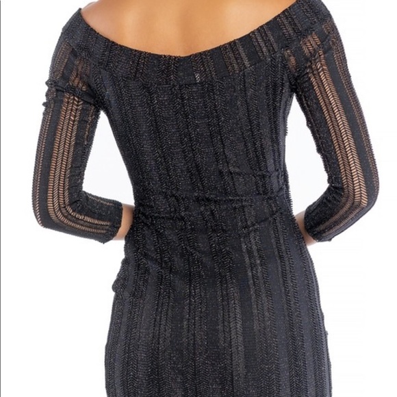 Opius Glitter Tie Mini Dress In Black - Picture 2 of 2